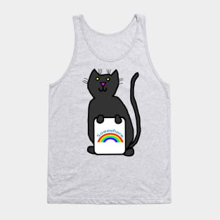 Cute Cat with Somewhere Rainbow Puns Tank Top